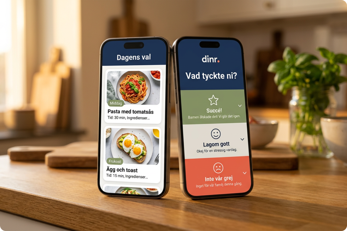 Dinr app på telefoner
